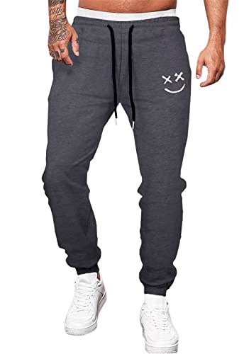 Meilicloth Jogginghose Herren Baumwolle Trainingshose Männer Sporthose Herren Lang Joggers Jogging-Hose Herren Sweathose Hosen Fitness Trackpants Gym Outdoor Herren Grau XL von Meilicloth