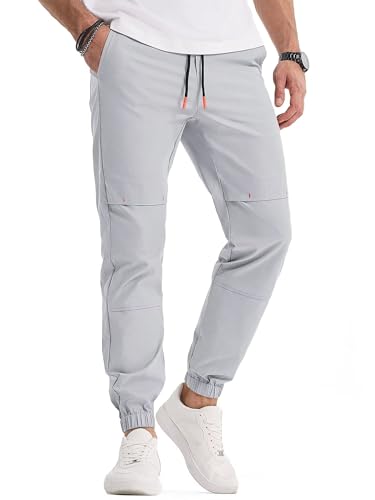 Meilicloth Jogginghose Herren Cargohose Chino Hose Herren Cargo Jogger Sweatpants Freizeithose Lang Sporthose Cargo Hosen Baumwolle Stoffhose Trainingshose D Hellgrau 34 von Meilicloth