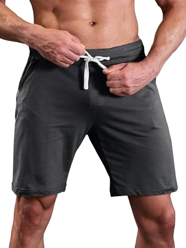 Meilicloth Kurze Hosen Herren Leicht Sommer Shorts Sporthose Kurz Jogginghose Herren Baumwolle Gym Shorts Trainingsshorts Laufshorts Sommershorts Sportshorts Laufhose Sweatshorts Dunkelgrau XXL von Meilicloth