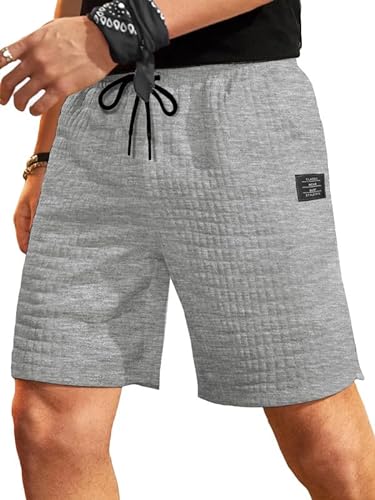 Meilicloth Kurze Hosen Herren Shorts 2024 Sommer Freizeithose Kurze Leichte Stretch Sportshorts mit 2 Taschen Grau 36 von Meilicloth