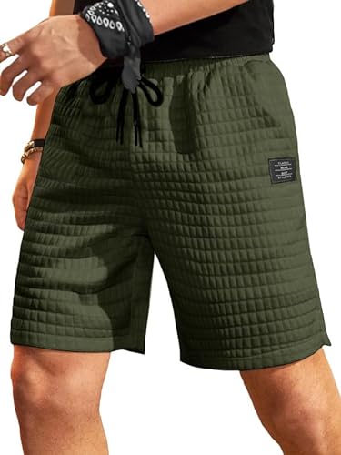 Meilicloth Kurze Hosen Herren Shorts 2024 Sommer Freizeithose Kurze Leichte Stretch Sportshorts mit 2 Taschen Grün 34 von Meilicloth