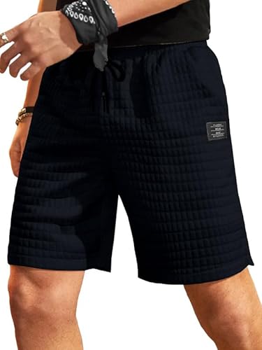 Meilicloth Kurze Hosen Herren Shorts 2024 Sommer Freizeithose Kurze Leichte Stretch Sportshorts mit 2 Taschen Marine Blau 40 von Meilicloth