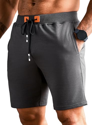 Meilicloth Laufhose Herren Jogginghose Kurze Outdoorhose Sporthose Shorts Männer Elastischer Bund Loungewear mit 3 Taschen Tiefgrau XL von Meilicloth