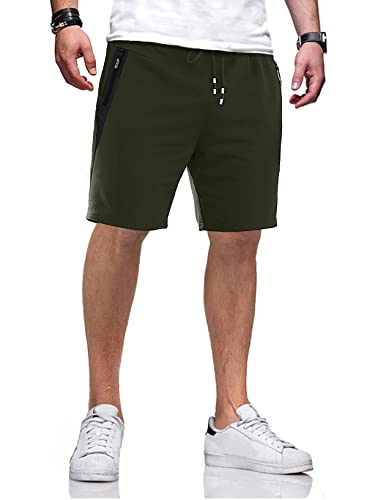 Meilicloth Kurze Hosen Herren Shorts Sommer Beach Sport mit Reißverschluss Grün M von Meilicloth