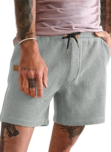 Meilicloth Kurze Hosen Herren Shorts Sport Kurze Herrenshorts Sommer Kurz Sporthose Herren Cargo Shorts Freizeithose Jogginghose Laufhose Kurz Casual Sweat Shorts Sportshorts Hellgrau 32 von Meilicloth