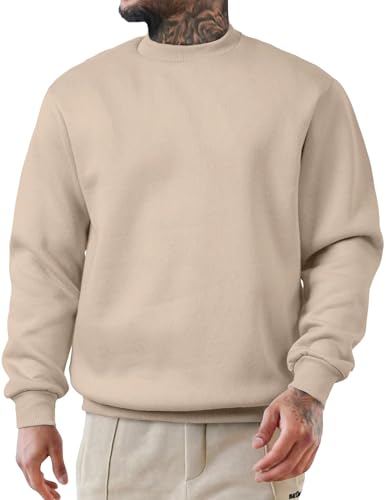 Meilicloth Pullover Herren Sweatshirt Herren ohne Kapuze Baumwolle Rundhals Sweatshirts Hoodie Basic Pulli Winter Männer Soft Langarm Sweatshirts A Pergament M Meilicloth Pullover Herren Sweatshirt Herren ohne Kapuze Baumwolle Rundhals Sweatshirts Hoodie Basic Pulli Winter Männer Soft Langarm Sweatshirts A Pergament M von Meilicloth