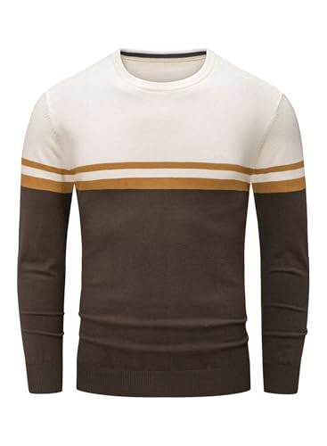 Meilicloth Strickpullover Herren Pullover Winter Feinstrick Winterpullover mit Rundhalsausschnitt Männer Basic Pulli Freizeitpullover Fleecepullover Klassischer Langarmshirt Sweatshirt Aprikose XXL Meilicloth Strickpullover Herren Pullover Winter Feinstrick Winterpullover mit Rundhalsausschnitt Männer Basic Pulli Freizeitpullover Fleecepullover Klassischer Langarmshirt Sweatshirt Aprikose XXL von Meilicloth