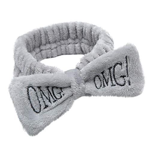 Frauen Mädchen Fashion Cute/weich Carol Fleece Schleife Make-up Kosmetik Dusche Elastic Haarband Hot Band Bowknot Haarbänder Korallen Samt Gesicht Waschen Stirnband Bow Knot Haar Ring Kopf Reifen von Meilily_Haarband