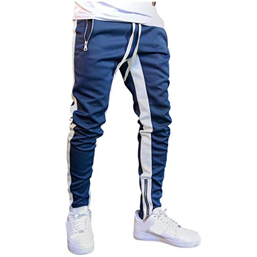 Meilily Herren Hosen Sommer Zipper Jogginghose Slim fit Hose Trainingshose Latzhose Pluderhosen Sporthose Sweatpants Arbeitshose Trekking Gym Jogger Freizeit Laufen Grau Yoga Fitness Pants Schwarz von Meilily