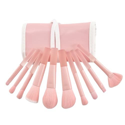 10-teiliges Reise-Pinsel-Set, Make-up-Pinsel-Set mit Aufbewahrungstasche, Kosmetikpinsel-Set, Make-up-Zubehör für Lidschatten, Wimpern von Meiliyizu