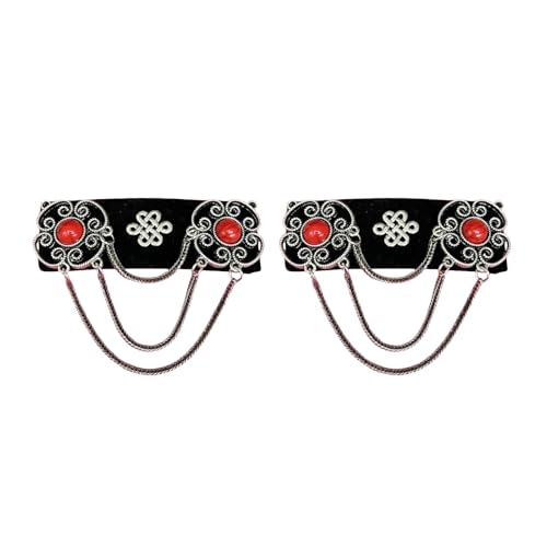 Ethnische Mongolische inspirierende Fussel-Haarspange mit Quasten und aufwendigen Strass-Details für Hochzeiten und Festivals von Meiliyizu