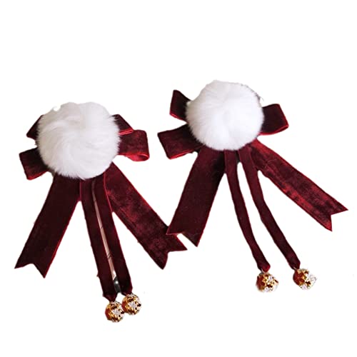 Haarspangen mit Schleife, geknotete Schleife, Haarnadel mit Glocken, süßes Haar-Accessoire für Damen von Meiliyizu
