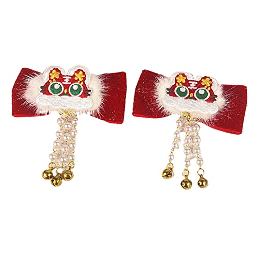 Haarspangen mit Schleife für Frauen, rote Schleife, Haarnadel mit schöner Neujahrs-Haardekoration, Party-Haar-Accessoires von Meiliyizu