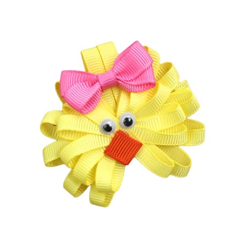 Handgefertigte Oster-Haarspange mit Huhn/Hasen-Schleife, bequemer Stoff, Haarspange für Kinder und Erwachsene, Festival-Kopfbedeckung von Meiliyizu