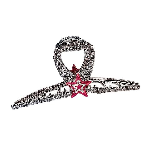 Internet Prominente Pferdeschwanz-Haarklammer mit Strass und Stern, glänzend, für Damen, Teenager, hoher Pferdeschwanz von Meiliyizu