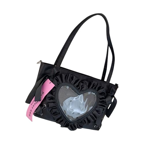 Itabag Damen-Umhängetasche, japanischer Stil, für Studenten, Schule, süße Schleifen, Schulter für Pin-Display, japanische Stile, Itabag, schöne Schulterschleifen, Crossbody, Achselhöhle, Schwarz , One Itabag Damen-Umhängetasche, japanischer Stil, für Studenten, Schule, süße Schleifen, Schulter für Pin-Display, japanische Stile, Itabag, schöne Schulterschleifen, Crossbody, Achselhöhle, Schwarz , One von Meiliyizu