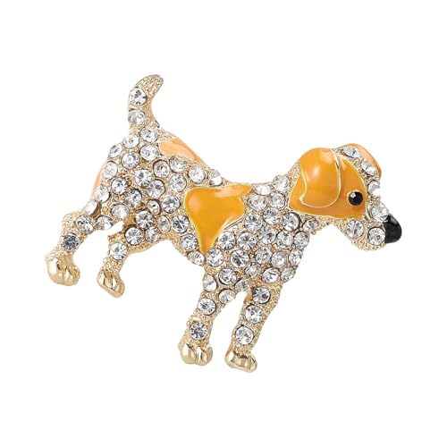 Künstlerische Tier-Broschenkollektion mit Hund, stilvolles Anzug-Zubehör, lässiges Geschenk für Mode-Enthusiasten, funkelnder Hund, Einheitsgröße, Wie beschrieben von Meiliyizu