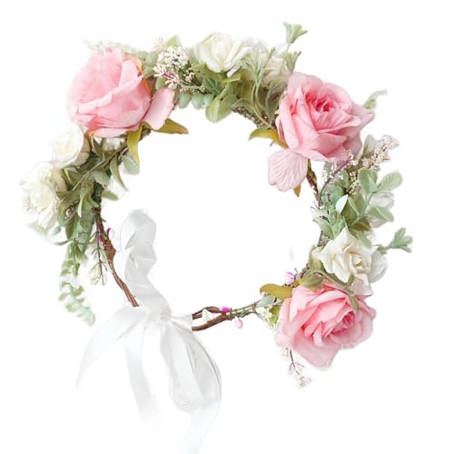 Künstliche Blumengirlanden, Stirnband, Krone, Kopfschmuck, Braut, Blumenkranz, Haarband, Damen, Hochzeitszeremonie, Haarreif von Meiliyizu