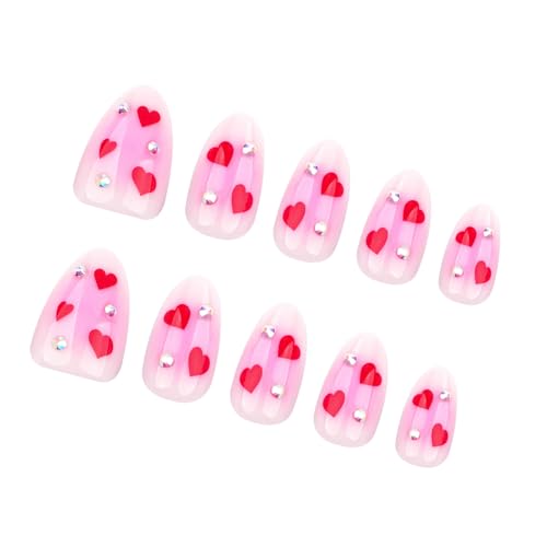 Künstliche Nägel zum Aufkleben, für Damen und Mädchen, Mandel-Nägel, zum Aufkleben, zum Aufdrücken von Meiliyizu