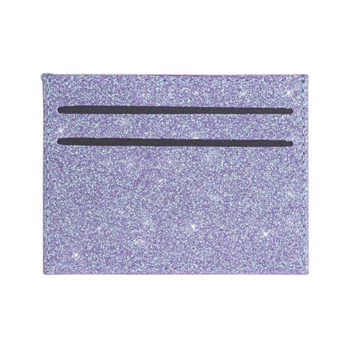 Leichtes, kompaktes Kartenetui mit Schlangenstruktur, mit mehreren Steckplätzen, praktischer PU-Halter für den täglichen Gebrauch, Reisen, kompakter Multi-Kartenhalter für Reisen, Violett glitzernd von Meiliyizu