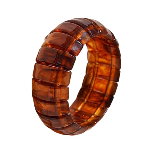 Meiliyizu Elegante Acryl-Kreis-Manschette, kräftiger Farbkontrast, zeitgenössisches modisches Armband, handgefertigt, Retro-Accessoire zum Verschenken, Retro-Ombres-Armreif, Einheitsgröße, Wie von Meiliyizu