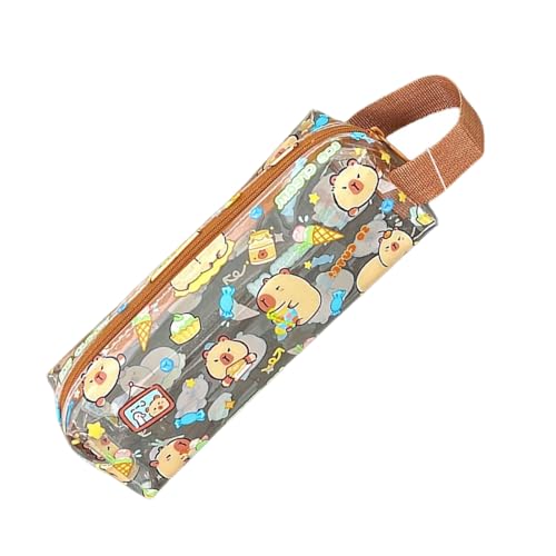 Meiliyizu Federmäppchen, Stifteetui, Tieretui, transparente Taschen, ästhetisch, Schulbedarf, schöne klare Capybara-Ästhetik, e von Meiliyizu