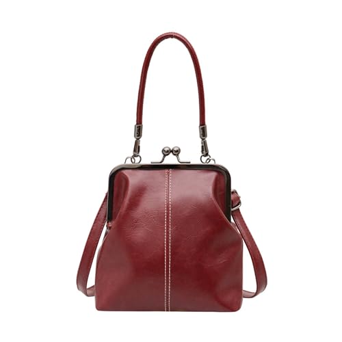 Meiliyizu Kleine Umhängetasche, Schultertasche für Damen, stilvolle Damen-Handygeldbörse, Tragegriff oben, kleine Geldbörse, Geschenke, Tragegriff oben, rotbraun, One Size von Meiliyizu