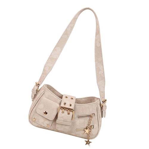 Meiliyizu Moderne Umhängetasche für Damen, PU-Konstruktion, Umhängetasche, Handtasche, funktionale Organisation, lässiger täglicher Gebrauch, modische funktionale Damentasche, beige, One Size Meiliyizu Moderne Umhängetasche für Damen, PU-Konstruktion, Umhängetasche, Handtasche, funktionale Organisation, lässiger täglicher Gebrauch, modische funktionale Damentasche, beige, One Size von Meiliyizu