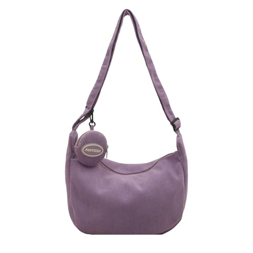 Meiliyizu Modische Cord-Knödeltasche für Damen, Crossbody-Tasche mit verstellbarem Riemen, Schultertasche, Geldbörse für Reisen und den täglichen Gebrauch, Knödeltaschen, violett, One Size von Meiliyizu
