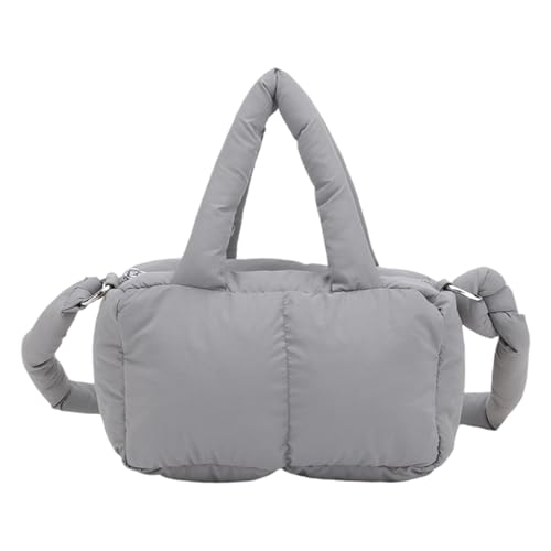 Meiliyizu Reisefreundliche, gesteppte Puffertasche, Schultertaschen für Damen, weiche Umhängetasche, Handtasche mit verschiedenen Tragemöglichkeiten, gepolsterter Tragegriff oben, grau, One Size Meiliyizu Reisefreundliche, gesteppte Puffertasche, Schultertaschen für Damen, weiche Umhängetasche, Handtasche mit verschiedenen Tragemöglichkeiten, gepolsterter Tragegriff oben, grau, One Size von Meiliyizu