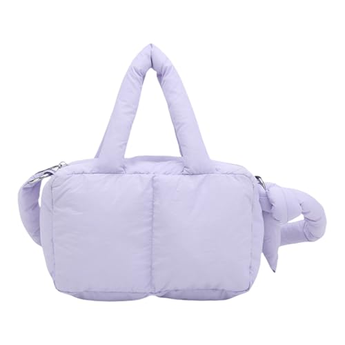 Meiliyizu Reisefreundliche, gesteppte Puffertasche, Schultertaschen für Damen, weiche Umhängetasche, Handtasche mit verschiedenen Tragemöglichkeiten, gepolsterter Tragegriff oben, violett, One Size Meiliyizu Reisefreundliche, gesteppte Puffertasche, Schultertaschen für Damen, weiche Umhängetasche, Handtasche mit verschiedenen Tragemöglichkeiten, gepolsterter Tragegriff oben, violett, One Size von Meiliyizu