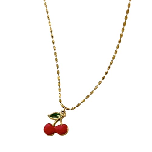 Meiliyizu Schöne Halskette mit Anhänger, Obst-inspiriert, bequem zu tragen, verstellbare Länge, trendiger Halsschmuck, leichte Schlüsselbeinkette, Einheitsgröße, Wie beschrieben, Wie beschrieben von Meiliyizu