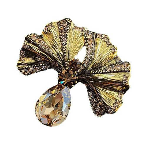 Modische Charm-Brosche, modische Gingko-Blatt-Brosche, schöne Abzeichen, Legierung, Textur, für den täglichen Gebrauch oder als Geschenk, elegantes Ginkgo-Blatt-Schmuck, Einheitsgröße, Wie beschrieben von Meiliyizu