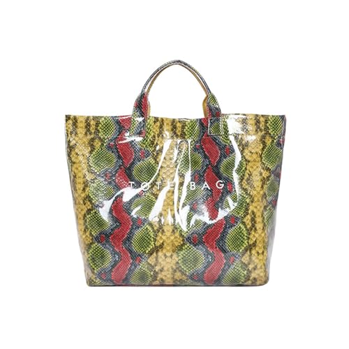 Modische PVC-Tasche mit Tiermuster für Damen, geräumige Handtasche mit Tragegriff oben, Bürotaschen für Reisen und den täglichen Gebrauch, große Kapazität, farbe, One Size Modische PVC-Tasche mit Tiermuster für Damen, geräumige Handtasche mit Tragegriff oben, Bürotaschen für Reisen und den täglichen Gebrauch, große Kapazität, farbe, One Size von Meiliyizu