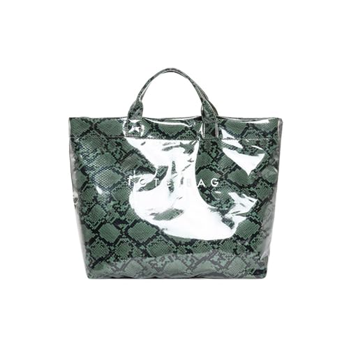 Modische PVC-Tasche mit Tiermuster für Damen, geräumige Handtasche mit Tragegriff oben, Bürotaschen für Reisen und den täglichen Gebrauch, große Kapazität, grün, One Size Modische PVC-Tasche mit Tiermuster für Damen, geräumige Handtasche mit Tragegriff oben, Bürotaschen für Reisen und den täglichen Gebrauch, große Kapazität, grün, One Size von Meiliyizu