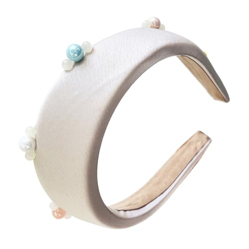 Retro-Perlen-Stirnband für Damen, bequemer Stoff, für den täglichen Gebrauch, Party-Kopfbedeckung, geeignet für verschiedene Anlässe von Meiliyizu