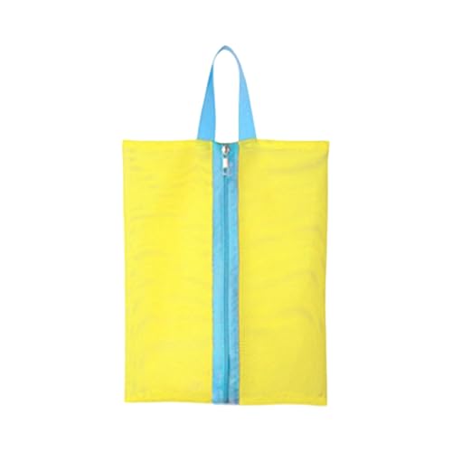 Wasserdichte Schuh-Aufbewahrungstasche mit stabilem Reißverschluss, tragbare Organizer, Outdoor-Reisetaschen, Hängetasche, langlebiger Reißverschluss, Schuhtasche, Gelber und blauer Gürtel von Meiliyizu