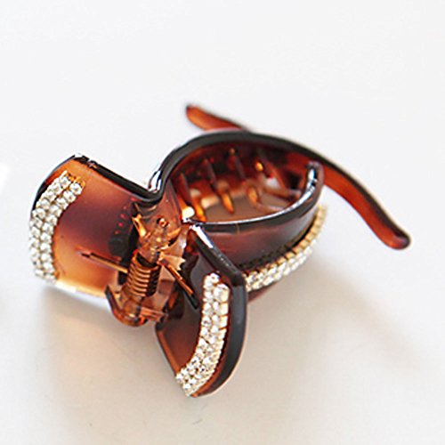 Meilliwish Funkelnd Kristall Hochzeit Frau Mädchen Haarklammer(XA16)(Braun) von Meilliwish