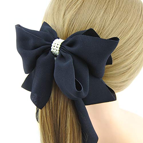Meilliwish Stoff Perle Wunderschönen Bananen-Haarspange Haarspange für Frauen Mädchen (H77)(Black) von Meilliwish