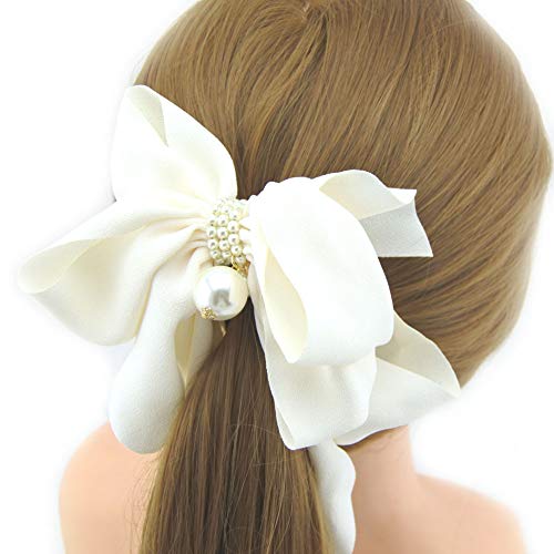 Meilliwish Stoff Perle Wunderschönen Bananen-Haarspange Haarspange für Frauen Mädchen (H77)(White) von Meilliwish