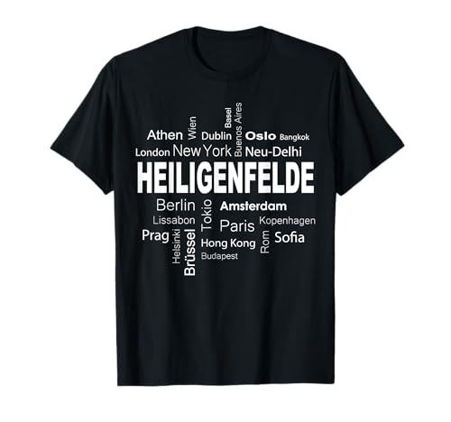 Mein Dorf ist mein Leben - Heiligenfelde Herren Landwirt-T-Shirt mit Buchstabenmuster Schwarz Klein Klassisch Crew-Ausschnitt T-Shirt von Mein Dorf ist mein Leben - Heiligenfelde
