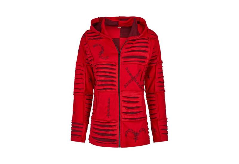 Mein Style Shirtjacke Baumwoll Patch Jacke Rot (1 Stück, 1-tlg., 1 Stück) 2-farbige Patches, bestickt von Mein Style