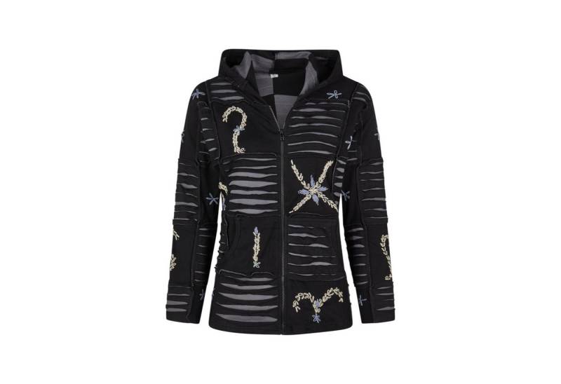 Mein Style Shirtjacke Baumwoll Patch Jacke schwarz (1 Stück, 1-tlg., 1 Stück) 2- farbige Patches und Bestickung von Mein Style