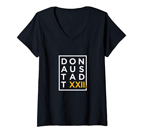 Damen Donaustadt Bezirk 22 Stadt Wien 1220 Geschenk für Wiener T-Shirt mit V-Ausschnitt von Mein Wiener Lieblings Bezirk Geschenke