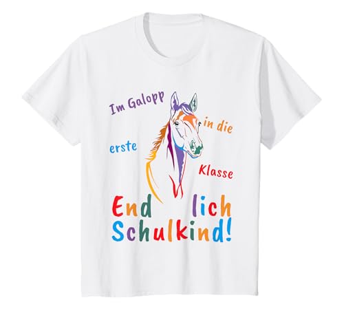 Kinder Schultüte Pferd Einschulung Mädchen Outfit Schulkind 2024 T-Shirt von Mein erster Schultag 2024 Schulanfang Mädchen