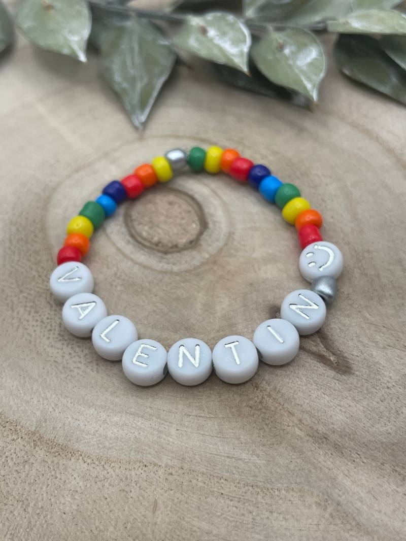 Kinderarmband Geschwister Perlenarmband Regenbogen von MeinHerzgefluester