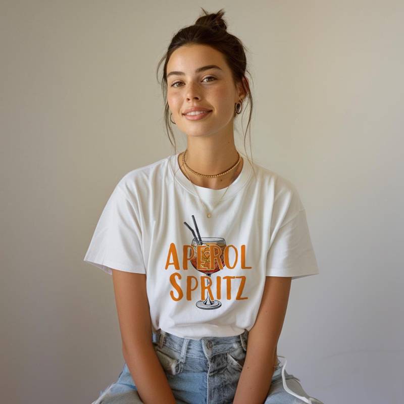 Aperol Spritz Statement T-Shirt Für Genießer, Shirt Mit Aufdruck, Alkohol Zitat T-Shirt, Sommer Cocktailparty von MeinLieblingsteilDE