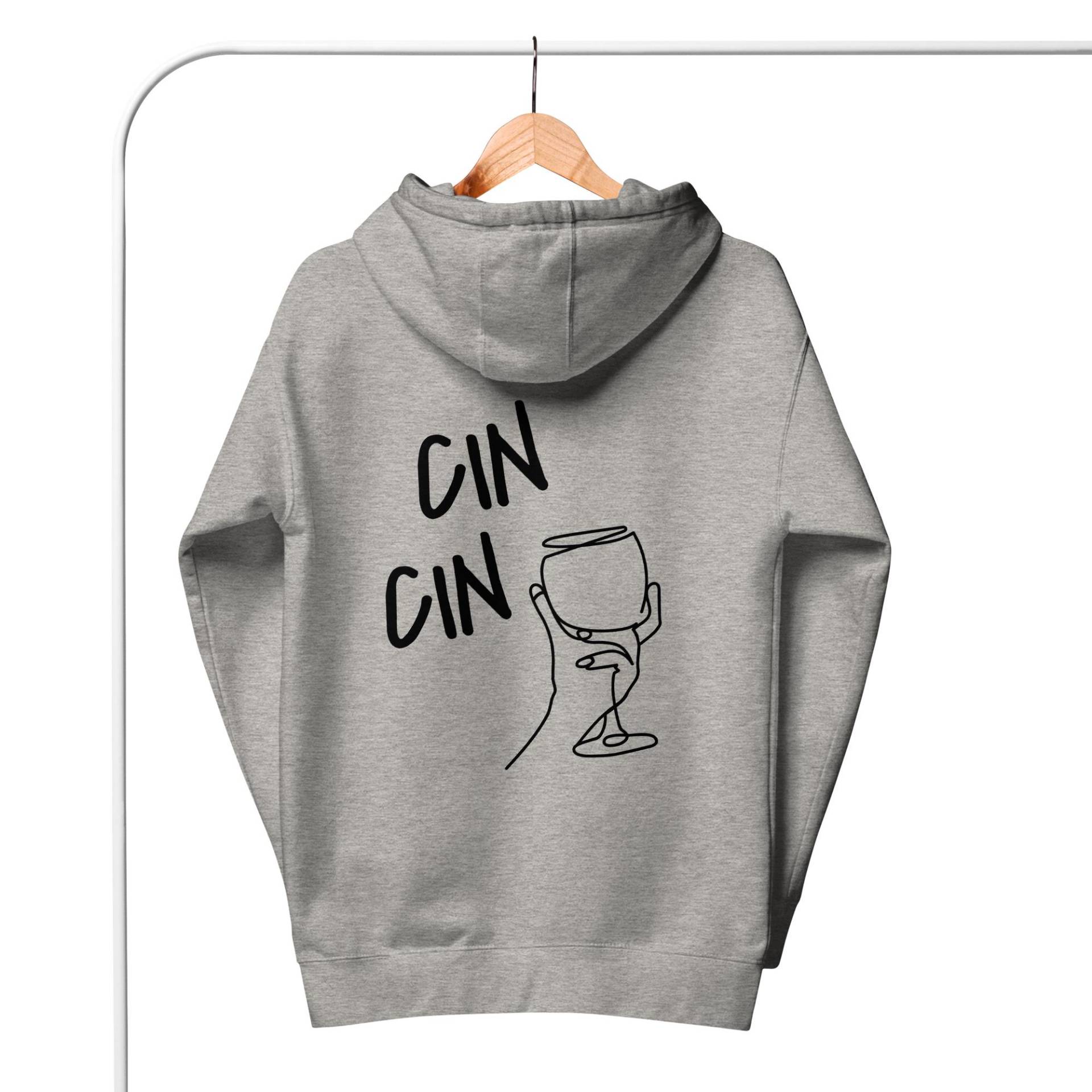 Cin Cin-Kapuzenpullover, Hoodie Cin, Statment Hoodie, Pullover Mit Statement Weinglas Pulli von MeinLieblingsteilDE