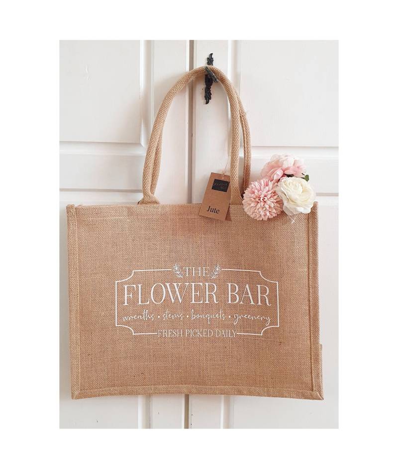 Jutetasche , Tasche Damen|Muttertag|Markttasche|Einkauftstasche Nachhaltig| "Flower Bar" | Juteshopper Jutetasche , Tasche Damen|Muttertag|Markttasche|Einkauftstasche Nachhaltig| "Flower Bar" | Juteshopper von MeinRehlein