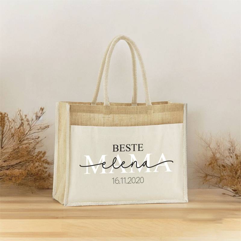 Jutetasche Personalisiert Mama | Markttasche Geschenk Individuelle Geschenke Muttertag Für Muttertagsgeschenk von MeinWunschzimmer